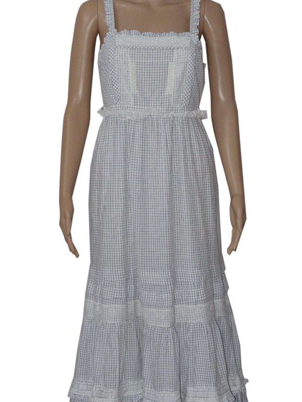 Kimchi Blue Paloma Tie-Back Bow Apron Midi Dress Ruffle S - Picture 3 of 6